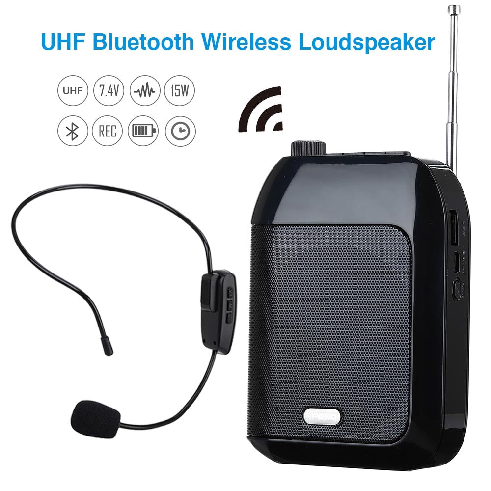 T9 15W UHF Bluetooth Speaker with UHF Microphone, Loudspeaker with Wireless Microphone and FM Radio function
