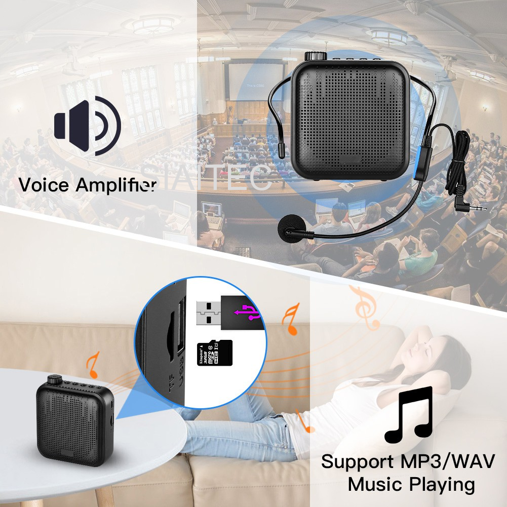 Aporo T15 12W Portable Wired Microphone Speaker, Megaphone mini Voice Amplifier for School, guide, lecture