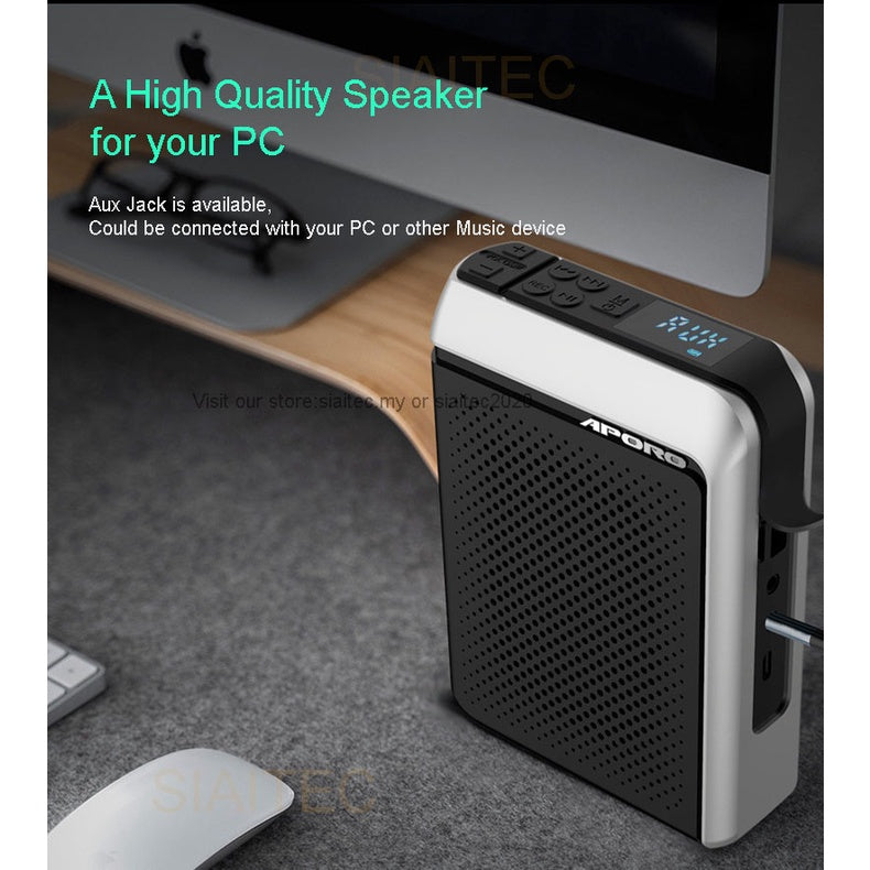 T18 2.4G Wireless 30W Portable Microphone Speaker, Bluetooth Voice Amplifier with 2.4G Wireless Microphone